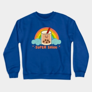 Super Shiok Bubble Tea Cute Colourful Rainbow Funny Singlish Crewneck Sweatshirt